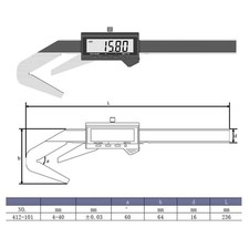 Fraiseuse à rainures 60 degrés 3 étrier numérique 440 mm avec matériau HRC5