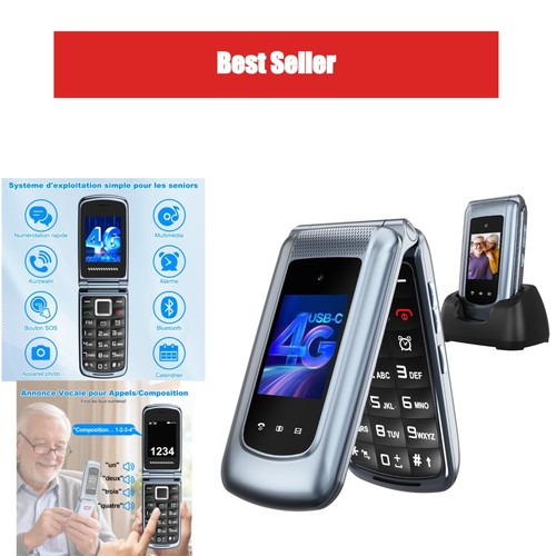 Téléphone senior clapet - à,