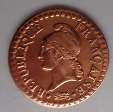 Rare 1 Centime Dupré AN 7 (53/50 perles)  Bronze Qualité Superbe