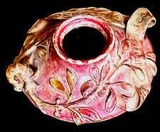 GRES ART NOUVEAU Encrier Publicitaire "Grandes Tuileries PERRUSSON" 1900