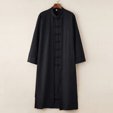 Hommes Coton Lin Veste Longue