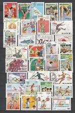 MONDE -JEUX OLYMPIQUES - LOT DE TIMBRES OBLITÉRÉS THÈME JEUX OLYMPIQUES