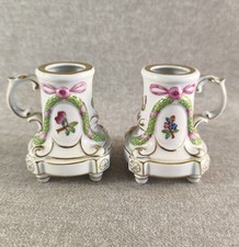 BELLE PAIRE DE BOUGEOIR EN PORCELAINE HEREND HUNGARY HONGRIE
