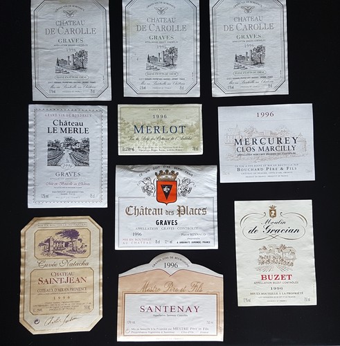 Lot étiquettes vin - de,
