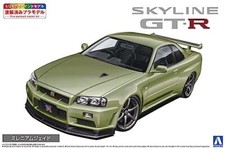 Aoshima 1/24 Pre-peint Model Kit BNR34 GT-R V Spec II Nur '02 Millennium Jade