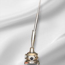 Vintage Desk Diving Helmet Pen Holder Set Office Desk Stainless Steel