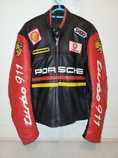 Vintage Blouson Veste Cuir Porsche Racing  911 Turbo Taille M Couse Moto Voiture