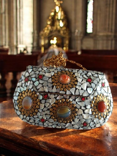 Sac main vintage nacre - sac,