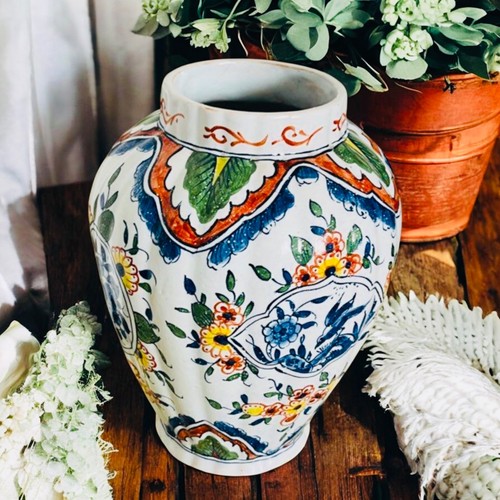 Vase faïence décor - vase,