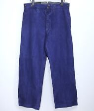 French 30/40s Blue Metis Cotton Buckle Back Work Chore Pants LE TRES SOUPLE W36