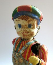 CIRCUS BOY JOUSTRA,ancien jouet mécanique Joustra, garçon, clown,ancien, joustra