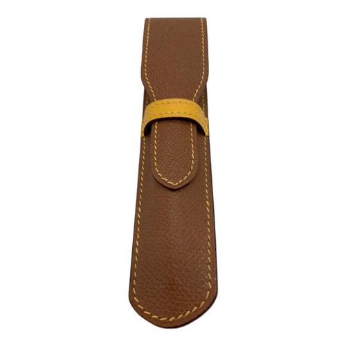 étui crayons hermes - crayons, marron