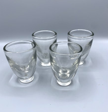 Lot de 4 verres de bistrot vintage anciens - verre soufflé bullé et lourd