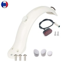 Garde-Boue Arrière Blanc + Crochet + Feux Led Trottinette Xiaomi M365, M365 Pro