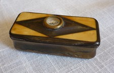 Boîte tabatière ancienne marquèterie - Boussole