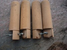 Lot de 4 pieds de lit/sommier cylindrique,naturel, 19,5 cm / diamètre 5cm