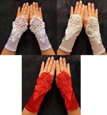 GANTS MITAINES DENTELLE SATIN