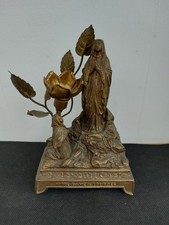 APPARITION NOTRE DAME DE LOURDES statuette en Regule Doré 