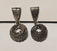 BIJOUX VINTAGE BOUCLES D'OREILLES ARGENT DE TOLÈDE FERMOIRS À VIS # A5