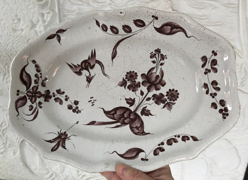 Ancien plat faïence xviiième - ancien,