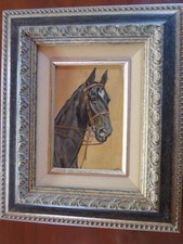 Toile en huile représentant un cheval