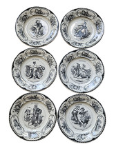 6 assiettes faïence à thème