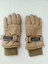 Gants de ski beige marron clair et noir mixte fille garçon Thinsulate 8/10 ans 