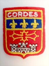 Écusson ancien CORDES en feutrine brodée - Tarn France