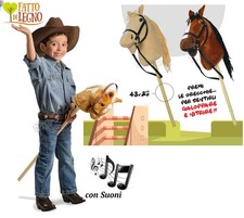 Asta De Cheval À Bascule En Bois Et En Peluche Avec Sons Hauteur 80 Cm