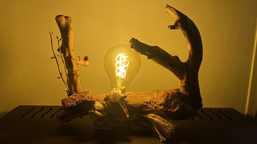 Lampe bois flotté - lampe,