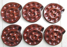 Ensemble de 6 assiettes à escargots 12 trous Saint-Clément France État neuf
