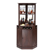 VEVOR Armoire Bar Industrielle Étagère de Coin avec Casier à Vin et Porte-Verres