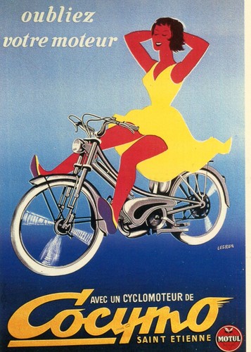 Replica card poster - card, moped