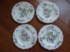 HENRI CHAUMEIL 4 PETITES ASSIETTES EN FAIENCE DECOR DE l'EST STRASBOURG 17,5 cm