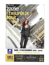 ❤ FLYER - ZAZIE : EN CONCERT LIVE A LIMOGES FRANCE 2016 / MINI AFFICHE
