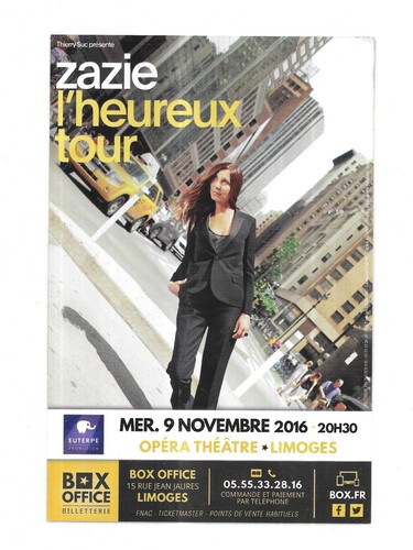 Flyer zazie en concert - zazie,