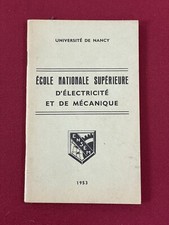 Livre Ancien Programme École Nationale Sup d’électricité Mécanique FR 1953