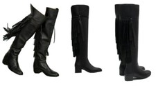 Zara Black Leather Knee High
