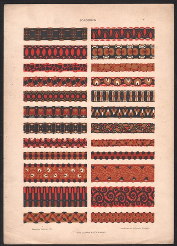 1910 lithographie bordures - 1910,