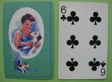 carte à jouer ancienne de collection (USA) : chien