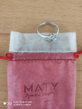 MATY BAGUE ARGENT n 18, CRISTAUX BLANC, dans sa pochette d'origine