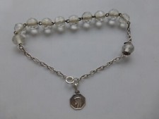 dizainier ancien argent poinçons sur 1 maillon et médaille perles verre de 8mm