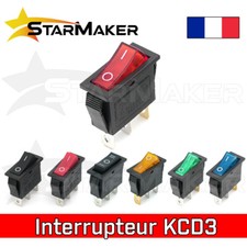 KCD3 Interrupteur à bascule voyant 230V 10A 2 ou 3 positions encastrable