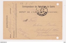 Carte en franchise militaire - Prisonniers de guerre - Dépôt de l'ile longue