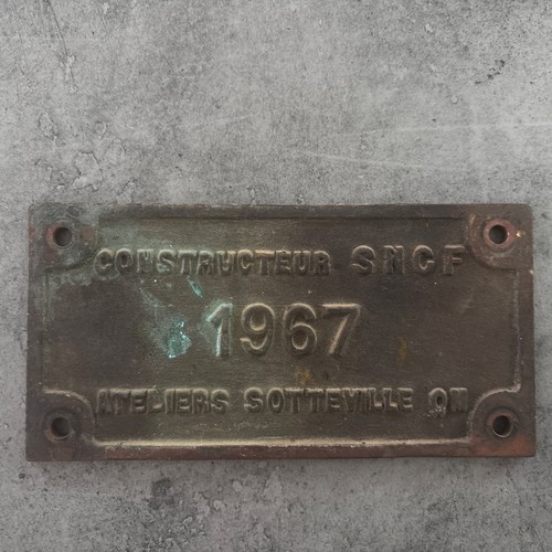 Ancienne plaque ferroviaire - plaque,
