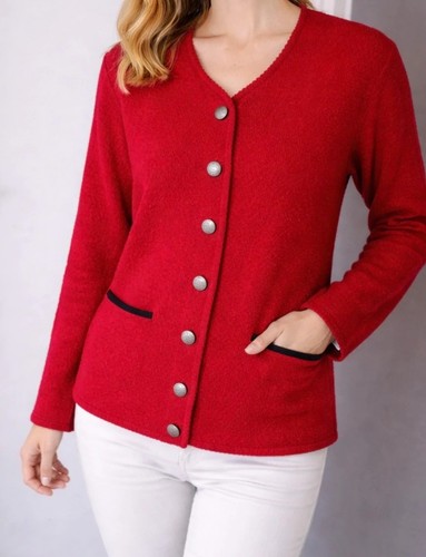 Gilet veste boutonnée rouge - /,