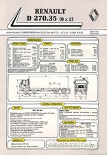 RENAULT / D 270 . 35 ( 8X2 ) CAMION RIGIDO / FICHA TECNICA de 2-1985 / ESPANOL