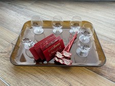 Plateau publicitaire vintage GRAND MARNIER - plexiglass avec verres et goodies