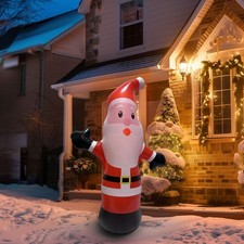 Père Noël Gonflable Lumière Chaude 1,2M Décoration Extérieure