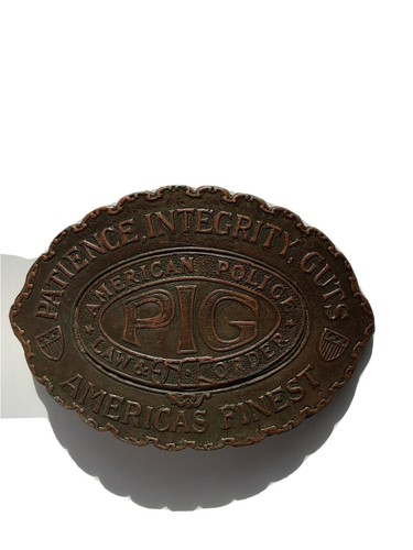 Vintage police belt buckle - belt,